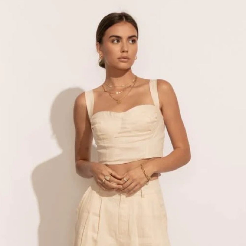 Adella Bustier Top in Beige